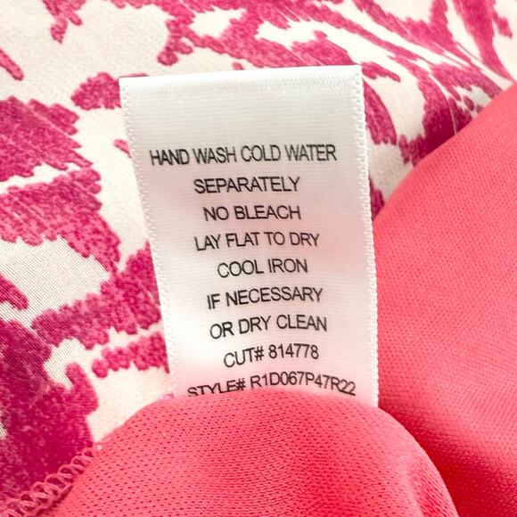 Rabbit Rabbit Rabbit Women's 90s Handkerchief Hem Dress Size 10 Red Pink - Picture 11 of 15